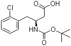 结构式 CAS# 218608-95-8, (S)-N-叔丁氧羰基-3-氨基-4-(2-氯苯基)丁酸