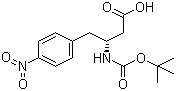 结构式 CAS# 219297-12-8, Boc-(R)-3-氨基-4-(4-硝基苯基)丁酸; (R)-N-叔丁氧羰基-3-氨基-4-(4-硝基苯基)丁酸