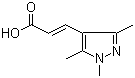 structure of CAS# 21937-88-2, 1,3,5-Trimethylpyrazole-4-acrylic acid;3-(1,3,5-Trimethyl-1H-pyrazol-4-yl)-2-propenoic acid