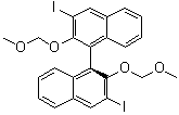 structure of CAS# 219583-87-6, (1S)-3,3'-Diiodo-2,2'-bis(methoxymethoxy)-1,1'-binaphthalene