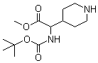 结构式 CAS# 219832-76-5, alpha-[(叔丁氧羰基)氨基]-4-哌啶乙酸甲酯