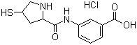 结构式 CAS# 219909-83-8, 3-[(2S,4S)-4-巯基吡咯烷-2-羰酰胺基]苯甲酸盐酸盐