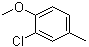 structure of CAS# 22002-44-4, 3-Chloro-4-methoxytoluene;2-Chloro-1-methoxy-4-methylbenzene; 2-Chloro-4-methylanisole