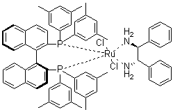 结构式 CAS# 220114-03-4, [(S)-(-)-2,2'-双[二(3,5-二甲基苯基)膦]-1,1'-联萘][(1S,2S)-(-)-1,2-二苯基乙二胺]二氯化钌