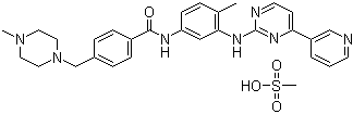 structure of CAS# 220127-57-1, Imatinib mesylate;4-[(4-Methyl-1-piperazinyl)methyl]-N-[4-methyl-3-[[4-(3-pyridinyl)-2-pyrimidinyl]amino]phenyl]-benzamide monomethanesulfonate; STI-571