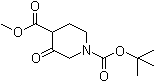 structure of CAS# 220223-46-1, Methyl N-tert-Butoxycarbonyl-3-Oxopiperidine-4-carboxylate;3-Oxo-1,4-piperidinedicarboxylic acid 1-(1,1-dimethylethyl) 4-methyl ester