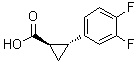 (1R,2R)-2-(3,4-二氟苯基)环丙烷羧酸分子结构 (CAS 220352-36-3)