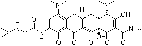 structure of CAS# 220620-09-7, Tigecycline;(4S,4aS,5aR,12aS)-4,7-Bis(dimethylamino)-9-[(tert-butylamino)acetamido]-3,10,12,12a-tetrahydroxy-1,11-dioxo-1,4,4a,5,5a,6,11,12a-octahydrotetracen-2-carboxamide