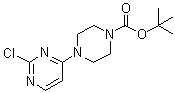 structure of CAS# 221050-88-0, tert-Butyl 4-(2-chloropyrimidin-4-yl)piperazine-1-carboxylate;2-Chloro-4-[1-(4-tert-butoxycarbonyl)piperazinyl]pyrimidine; 4-(2-Chloropyrimidin-4-yl)piperazine-1-carboxylic acid tert-butyl ester; tert-Butyl 4-(2-Chloro-4-pyrimidinyl)-1-piperazinecarboxylate