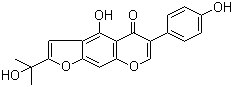 structure of CAS# 221150-18-1, Erysubin A;4-Hydroxy-2-(1-hydroxy-1-methylethyl)-6-(4-hydroxyphenyl)-5H-furo[3,2-g][1]benzopyran-5-one