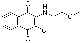 structure of CAS# 22272-22-6, 2-Chloro-3-[(2-methoxyethyl)amino]-1,4-naphthoquinone;NSC 91098