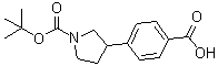 结构式 CAS# 222987-24-8, 3-(4-羧基苯基)-1-吡咯烷羧酸叔丁酯
