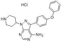 structure of CAS# 2231747-18-3, N-piperidine Ibrutinib hydrochloride;3-(4-phenoxyphenyl)-1-piperidin-4-ylpyrazolo[3,4-d]pyrimidin-4-amine hydrochloride