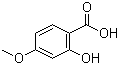 结构式 CAS# 2237-36-7, 4-甲氧基水杨酸; 2-羟基-4-甲氧基苯甲酸
