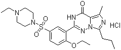 structure of CAS# 224785-91-5, Vardenafil hydrochloride;2-[2-Ethoxy-5-(4-ethylpiperazin-1-yl)sulfonylphenyl]-5-methyl-7-propyl-1H-imidazo[5,1-f][1,2,4]triazin-4-one hydrochloride