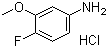 结构式 CAS# 22510-10-7, 4-氟-3-甲氧基苯胺盐酸盐