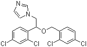 structure of CAS# 22916-47-8, Miconazole;1-[2-(2,4-Dichlorophenyl)-2-[(2,4-dichlorophenyl)methoxy]ethyl]-1H-imidazole