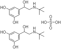 structure of CAS# 23031-32-5, Terbutaline hemisulfate;2-tert-Butylamino-1-(3,5-dihydroxyphenyl)ethanol hemisulfate