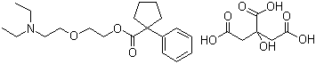 structure of CAS# 23142-01-0, Pentoxyverine citrate;Carbetapentane citrate; Diethyl[2-[2-[(1-phenylcyclopentyl)formyloxy]ethoxy]ethyl]ammonium dihydrogen 2-hydroxypropane-1,2,3-tricarboxylate
