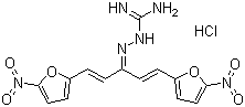 结构式 CAS# 2315-20-0, 硝呋烯腙盐酸盐; 1,5-双(5-硝基-2-呋喃基)-1,4-戊二烯-3-氨基腙盐酸盐