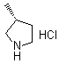 结构式 CAS# 235093-98-8, (3R)-3-甲基吡咯烷盐酸盐