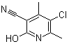 structure of CAS# 23819-92-3, 5-Chloro-2-hydroxy-4,6-dimethyl-nicotinonitrile