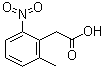 结构式 CAS# 23876-18-8, 2-甲基-6-硝基苯乙酸
