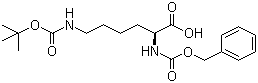 结构式 CAS# 2389-60-8, N-Cbz-N'-Boc-L-赖氨酸; N-苄氧羰基-N'-叔丁氧羰基-L-赖氨酸
