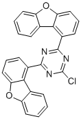 structure of CAS# 2392930-05-9, 2-Chloro-4,6-di(dibenzofuran-1-yl)-1,3,5-triazine