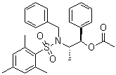 structure of CAS# 240423-74-9, N-[(1S,2R)-2-(Acetyloxy)-1-methyl-2-phenylethyl]-2,4,6-trimethyl-N-(phenylmethyl)benzenesulfonamide