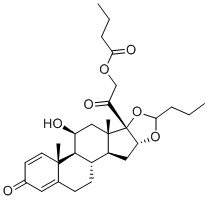 structure of CAS# 2408495-96-3, Budesonide 21-Butyrate Impurity;[2-[(1S,2S,4R,8S,9S,11S,12S,13R)-11-hydroxy-9,13-dimethyl-16-oxo-6-propyl-5,7-dioxapentacyclo[10.8.0.02,9.04,8.013,18]icosa-14,17-dien-8-yl]-2-oxoethyl] butanoate