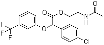 structure of CAS# 24136-23-0, 4-Chloro-alpha-[3-(trifluoromethyl)phenoxy]benzeneacetic acid 2-(acetylamino)ethyl ester