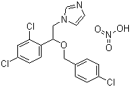 结构式 CAS# 24169-02-6, 硝酸益康唑; 1-[2,4-二氯-2-(4-氯苄氧基)苯乙基]咪唑硝酸盐