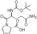 结构式 CAS# 2419-99-0, N-叔丁氧羰基-L-谷氨酰胺酰-L-脯氨酸
