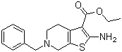 structure of CAS# 24237-54-5, Tinoridine;Ethyl 2-amino-6-benzyl-4,5,6,7-tetrahydrothieno[2,3-c]pyridine-3-carboxylate