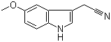 structure of CAS# 2436-17-1, 5-Methoxyindole-3-acetonitrile;5-Methoxy-3-indolylacetonitrile; (5-Methoxy-1H-indol-3-yl)acetonitrile