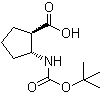 structure of CAS# 245115-25-7, (1R,2R)-2-[[(1,1-Dimethylethoxy)carbonyl]amino]cyclopentanecarboxylic acid