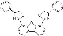 结构式 CAS# 246040-77-7, (4S,4'S)-2,2'-(4,6-二苯并呋喃二基)二[4,5-二氢-4-苯基恶唑]