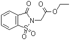 structure of CAS# 24683-20-3, 3-Oxo-1,2-benzisothiazoline-2-acetic acid ethyl ester 1,1-dioxide