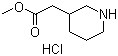 结构式 CAS# 247259-31-0, 3-哌啶乙酸甲酯盐酸盐