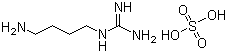 structure of CAS# 2482-00-0, Agmatine sulfate ;(4-Aminobutyl)guanidinium sulphate; 1-Amino-4-guanidinobutane sulfate salt; 4-Guanidinobutylamine sulfate salt; N-(4-Aminobutyl)guanidine sulfate salt
