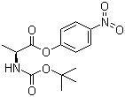 结构式 CAS# 2483-49-0, N-叔丁氧羰基-L-丙氨酸 4-硝基苯酯