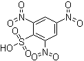 structure of CAS# 2508-19-2, 2,4,6-Trinitrobenzenesulfonic acid;2,4,6-Trinitrophenylsulfonic acid; NSC 127994; Picryl sulfonic acid; Trinitrobenzenesulfonic acid
