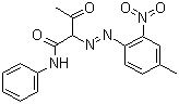 structure of CAS# 2512-29-0, Pigment Yellow 1;2-(4-Methyl-2-nitrophenylazo)-N-phenyl-3-oxobutanamide; 2-[(4-Methyl-2-nitrophenyl)azo]-3-oxo-N-phenylbutanamide; C.I. 11680; Fast Yellow G