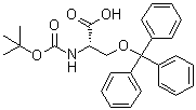 N-[叔丁氧羰基]-O-(三苯基甲基)-L-丝氨酸分子结构 (CAS 252897-67-9)