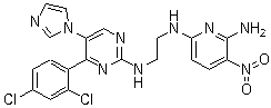 structure of CAS# 252935-94-7, CHIR98014;N6-[2-[[4-(2,4-Dichlorophenyl)-5-(1H-imidazol-1-yl)-2-pyrimidinyl]amino]ethyl]-3-nitro-2,6-pyridinediamine