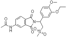 N-[2-[1-(3-乙氧基-4-甲氧基苯基)-2-(甲基磺酰基)乙基]-2,3-二氢-1,3-二氧代-1H-异吲哚-5-基]乙酰胺分子结构 (CAS 253168-87-5)