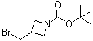 结构式 CAS# 253176-93-1, N-(叔丁氧羰基)-3-溴甲基吖丁啶
