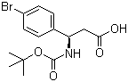 structure of CAS# 261380-20-5, Boc-4-Bromo-L-beta-phenylalanine;(R)-3-(Boc-amino)-3-(4-bromophenyl)propionic acid