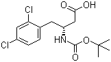 结构式 CAS# 269396-53-4, N-叔丁氧羰基-(R)-3-氨基-4-(2,4-二氯苯基)丁酸